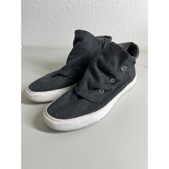 Blowfish Shoes Womens Size 10 M Mabbit Flannel High Top Side Zip Gray - Picture 1 of 10
